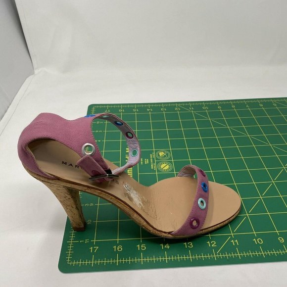 Marc Jacobs Pink Retro Cork Pumps Heels Grommet - Picture 10 of 12